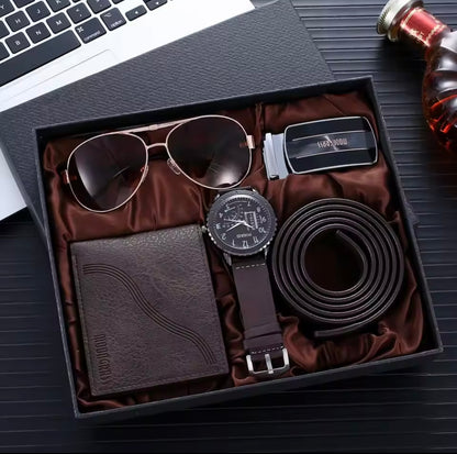 Jesou Executive Gift Set – Premium Watch, Wallet, Belt, Tie & Sunglasses Collection